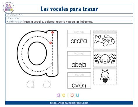 Dibujos Para Colorear Y Trazar Escribir Las Vocales A E I O U Images