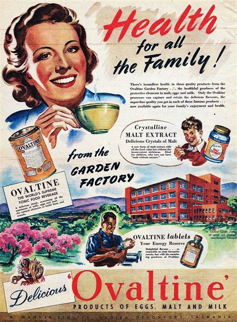 Ovaltine 1945 Ovaltine Vintage Advertising Art Vintage Ads