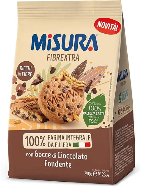 Misura Biscotti Con Gocce Di Cioccolato Fondente Fibrextra