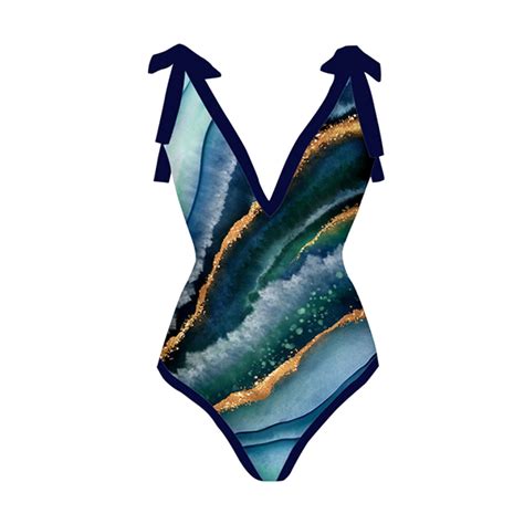 Dkinjom Women 1 Piece Swimwear Vintage Print Swimsuit Monokini Bikini 1