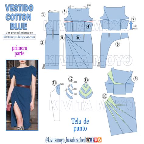 Vestido Cotton Blue Patrones De Vestido De Costura Patrones De Ropa