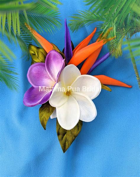 Hawaiian Flower Hair Clip Bridal Hair Comb Bird Of Paradise Etsy