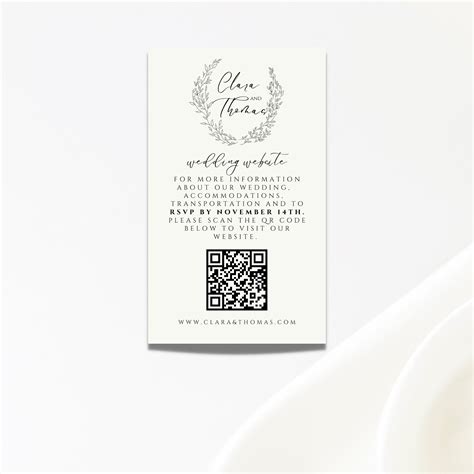 Editable Wedding Details Website Qr Code Rsvp Card Vintage Etsy