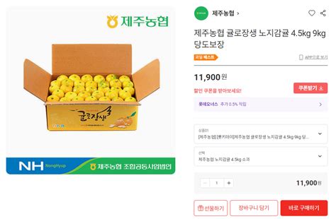 롯데온 제주농협 노지감귤 45kg 로얄과 8900무료 모든 핫딜 좌표 모음