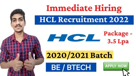 Hcl Recruitment Hcl Off Campus Drive Batch Hcl