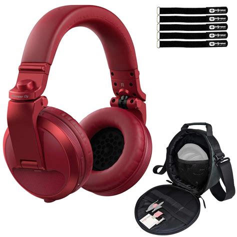 Pioneer DJ HDJ X5BT Red Bluetooth Wireless DJ Headphones With Headphone