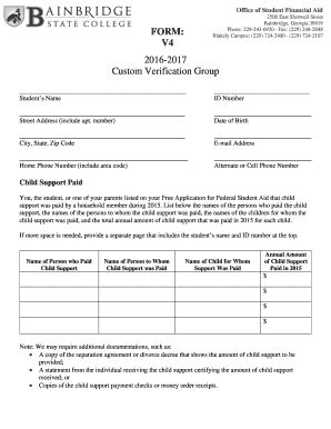 Fillable Online Bainbridge Custom Verification Group Form V