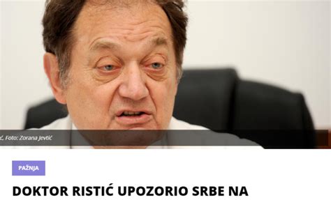 DOKTOR RISTIĆ UPOZORIO SRBE NA OPAKU BOLEST KOJA HARA Ako osetite ove