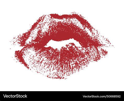 Lips red lipstick kiss Royalty Free Vector Image