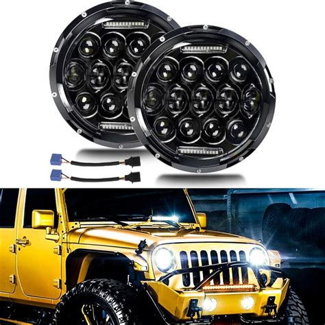 X Inch Halo Led Headlights High Low Beam For Jeep Wrangler Tj Yj