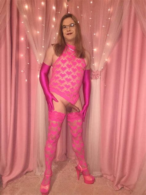 Joanie A Mature TV Wears And Models Her Pink Heart Teddy Set Photo AShemaletube