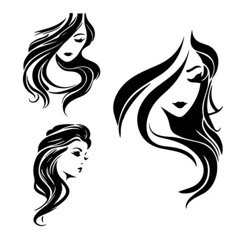 Long Hair Female Silhouette Vector Free Download