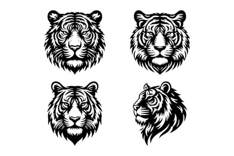 Premium Vector Tiger Head Silhouette Vector Illustration