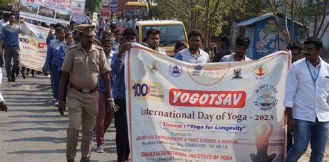 Mass Yoga awareness rally was conducted by JSSINYS team at Coimbatore ...