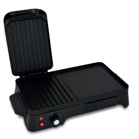 NutriChef 17 In Cooking Area Black Electric Griddle Crepe Maker Hot Plate Cooktop With Press