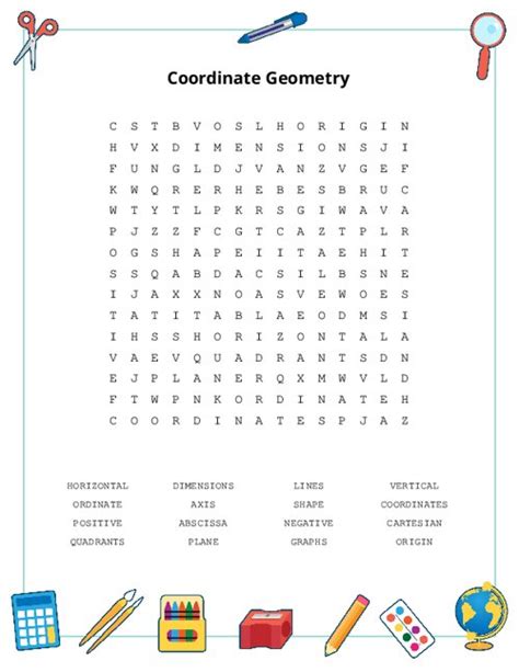 Coordinate Geometry Word Search