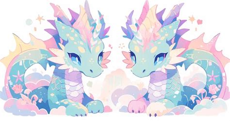 Premium Photo There Are Two Dragon Like Creatures With Colorful Hair