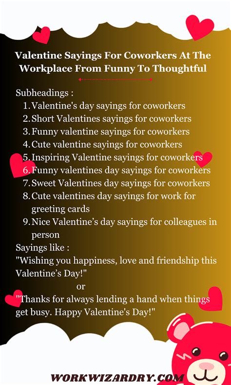 Valentines Sayings For Coworkers At The Workplace From Funny To