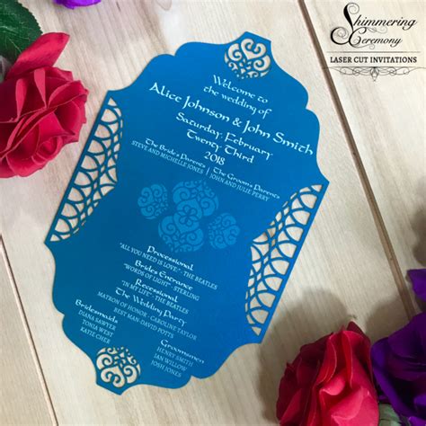 Beauty And The Beast Inspired Menu Program Shimmering Ceremony