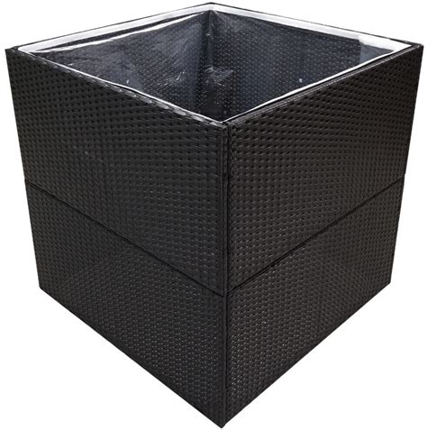 Vidaxl Pflanzk Bel X X Cm Polyrattan Schwarz Ab