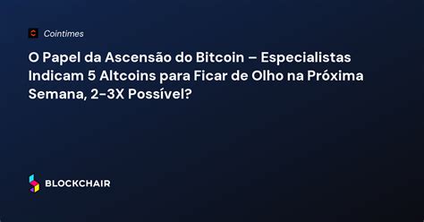 O Papel da Ascensão do Bitcoin Especialistas Indicam 5 Altcoins para