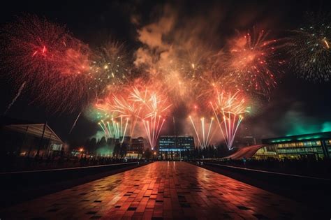 Premium AI Image | Fireworks at the new year's eve celebration