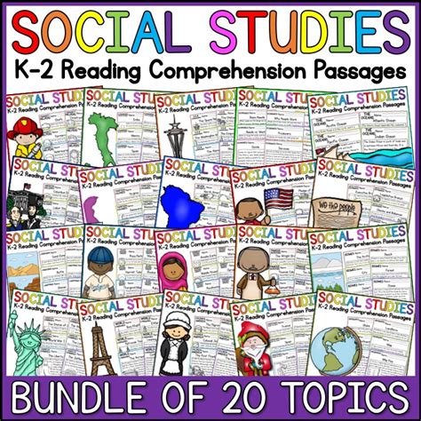 Social Studies Reading Comprehension Passages Bundle K 2 Classful