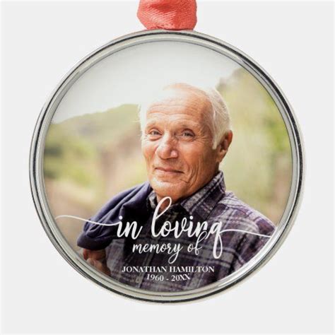 In Loving Memory Personalized Photo Memorial Ceramic Ornament Zazzle