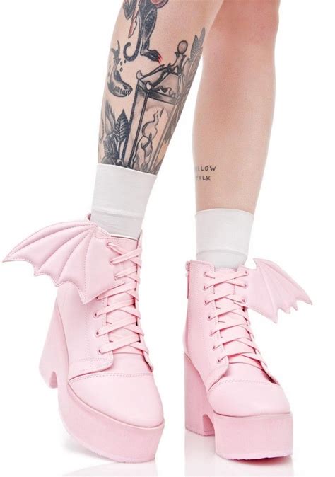 Bubblegum Bat Wing Boots Accessories Shoes Shoes Kawaii Shoes