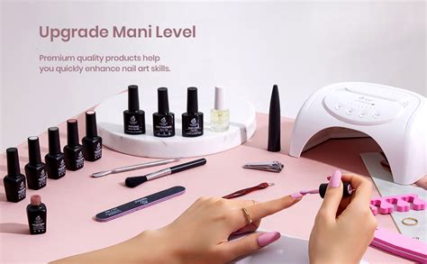 Amazon Beetles Gel Nail Polish Kit With U V Light W Led Nail Lamp Colors Nude Gray