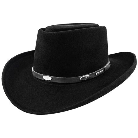 Mens Stetson Royal Flush 5X Quality Gambler Hat, black