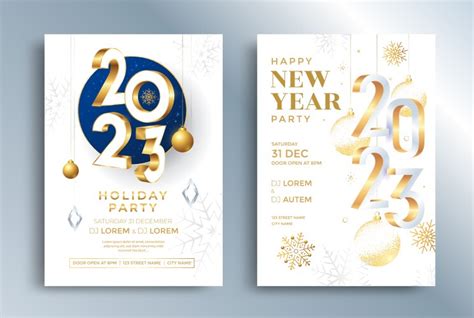 Happy new year 2023 greeting card design template Vector Image