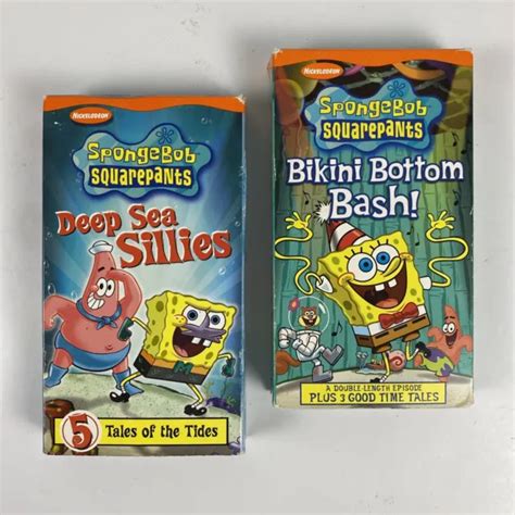 Nickelodeon Spongebob Squarepants Lot Vhs Deep Sea Sillies Bikini