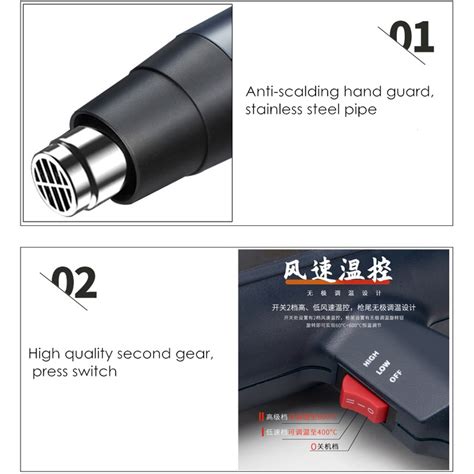 Free Nozzlehand Hold Hot Air Heat Gun Blower Shrink Gun V W