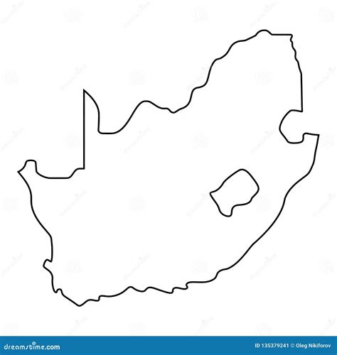 Map Of South Africa Outline Stock Illustration Illustration Of Line