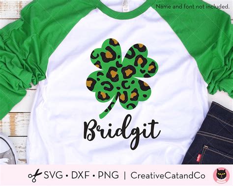 Leopard Print Shamrock Svg Dxf Four Leaf St Patricks Day Plaid Etsy