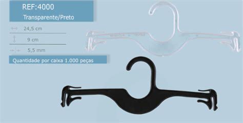 Cabide Adulto Transparente Lingerie ref 4000 24cm 1000 peças Cia do Cabide Comprar Cabide