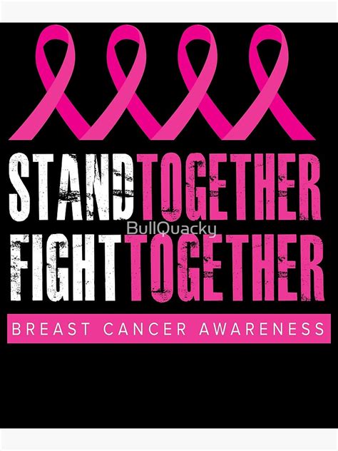 Stand Together Fight Together Breast Cancer Awareness Ribbon Silhouette Image Cancer