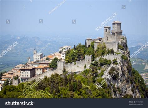 Castle Of San Marino On The Hill Republic Of San Marino Is An Enclaved