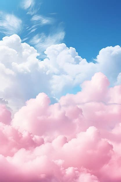 El ballet de las nubes de color rosa soñador La armonía del pastel