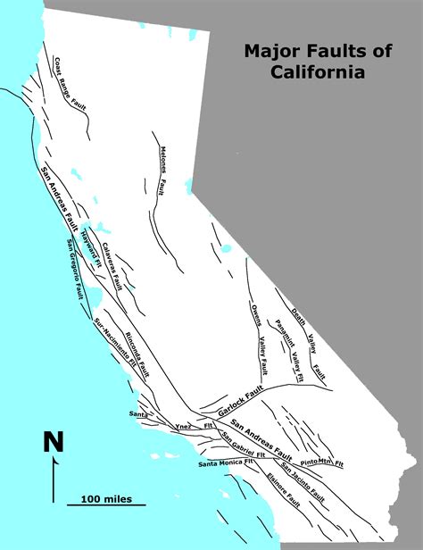 Map Of California Fault Lines With Names