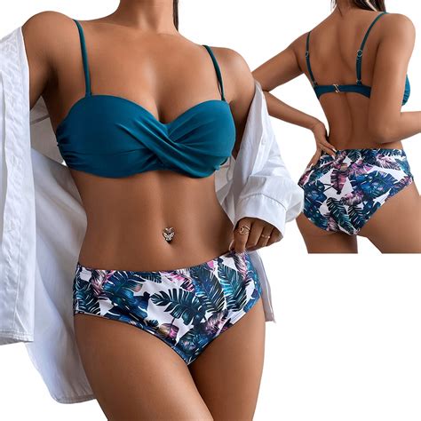 STRÓJ KĄPIELOWY DWUCZĘŚCIOWY KOSTIUM WYSOKI STAN BIKINI M8 PUSH UP XL 42 6977793469380 Cena