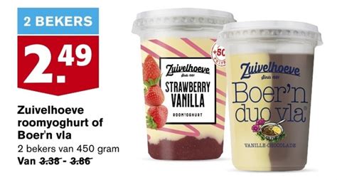 Zuivelhoeve Roomyoghurt Of Boer N Vla G Aanbieding Bij Hoogvliet