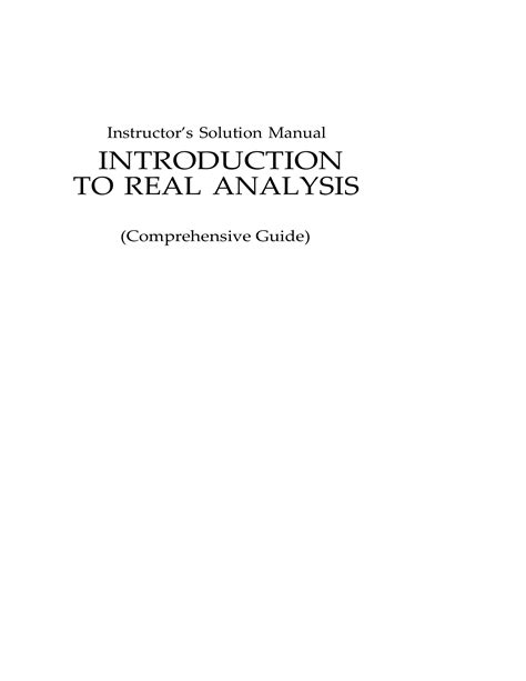 Solution Manual Instructors Solution Manual Introduction To Real