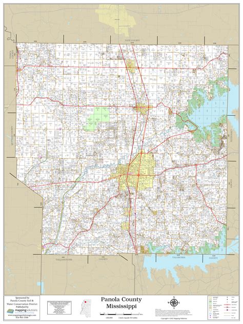 Panola County Mississippi 2022 Wall Map | Mapping Solutions