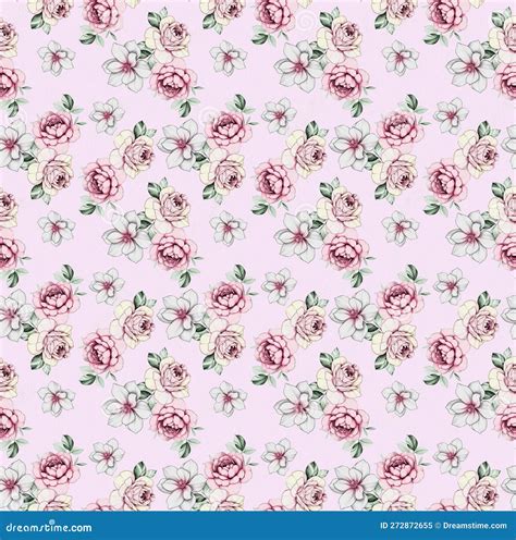 Vintage Flower Seamless Pattern With Metallic Color Ground Digital