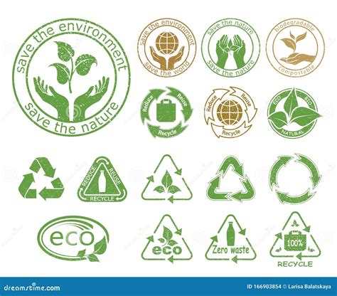 Ecology Icons Set Symbols Of Nature Conservation And Environmental