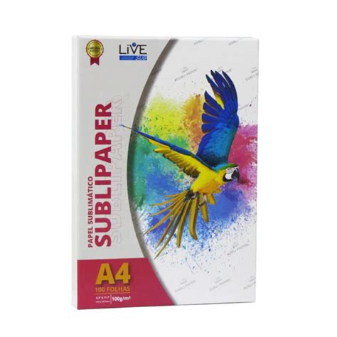 Papel Sublimático Sublipaper A4 Live Sub c 100 Folhas Mega Mídia