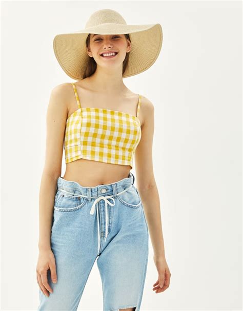 Bershka Checked Crop Top Best Crop Tops 2018 Popsugar Fashion Photo 11