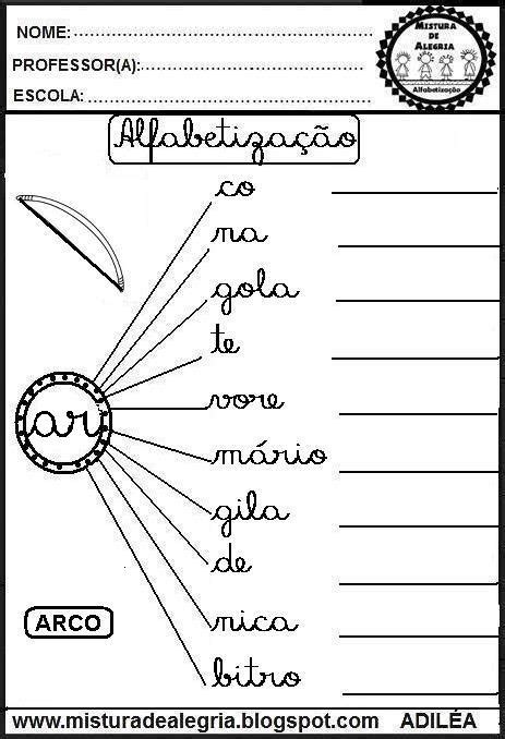 Formação De Palavras 2 Ano - ATIVIDADES DE ALFABETIZAÇÃO 2 ANO - FORMAÇÃO DE PALAVRAS - Mistura de ...